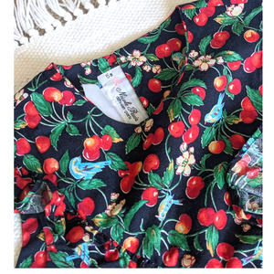 Boutique Girls Cherry Bird Pocket Dress